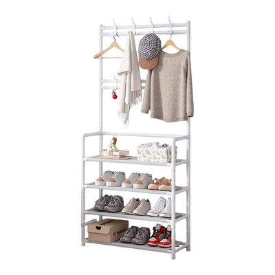 Κρεμάστρα δαπέδου με ράφια παπουτσιών - 6007-1 - 521773 - White