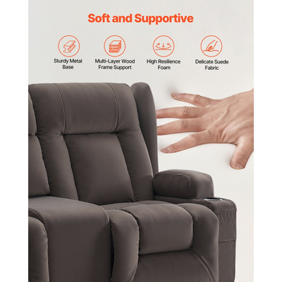 Καναπές-Με Ανακλινόμενο Διπλό Διπλό Κάθισμα VEVOR, Ηλεκτρικά Ανακλινόμενος Καναπές με Θέρμανση & Μασάζ, Ηλεκτρικός Καναπές-Με Ανακλινόμενο Διπλό Κάθισμα για Σαλόνι