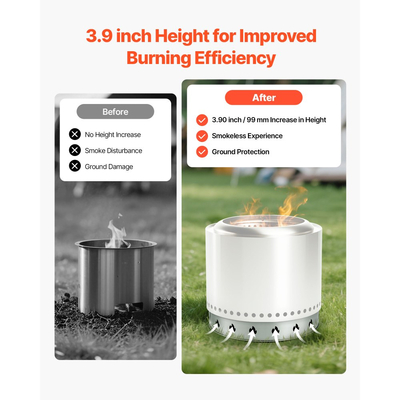 Βάση φωτιάς VEVOR για ατομική σόμπα, δαχτυλίδι φωτιάς άκαπνης 68,6 cm, αξεσουάρ πλαισίου στήριξης τζακιού από ανοξείδωτο ατσάλι, φορητά εργαλεία στήριξης εξωτερικού χώρου για κάμπινγκ για τζάκι