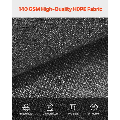 Ύφασμα σκίασης VEVOR 90%, κάλυμμα σκίασης πέργκολας 10 x 12 ft με ροδέλες από ανοξείδωτο ατσάλι, κουρτίνα απορρήτου με υλικό HDPE 140 GSM, για εξωτερικούς χώρους, αυλές, κήπους και αυλές (μαύρο)