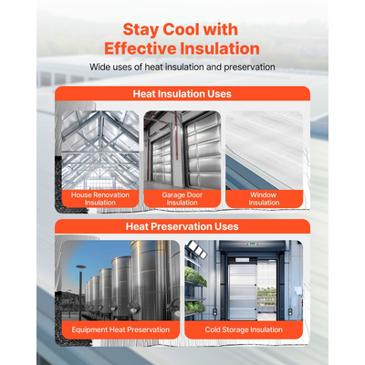 Φύλλο διπλής ανακλαστικής μόνωσης VEVOR, 16 τεμάχια φράγμα ακτινοβολίας από αλουμινόχαρτο διπλής όψης, 6mm 1,22 mx 0,61 m, Ασπίδα ανακλαστικής θερμότητας διπλής στρώσης με φυσαλίδες αέρα, Ρολά θερμομόνωσης