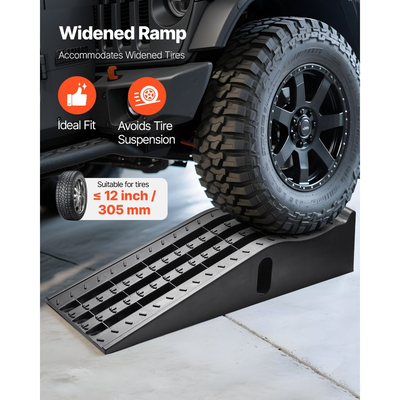 Ράμπες αυτοκινήτων VEVOR, 2 τεμάχια χωρητικότητας 5897 kg μικτού βάρους, ύψος ανύψωσης 155 mm, φορητές ράμπες σέρβις αυτοκινήτων υψηλού προφίλ για συντήρηση γκαράζ σπιτιού και αλλαγή λαδιών, βαρέως τύπου για επισκευή φορτηγών, SUV οχημάτων, μαύρο