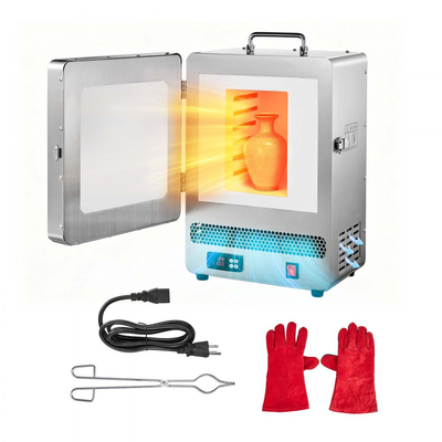 Ηλεκτρικός φούρνος τήξης VEVOR, Ψηφιακός φούρνος τήξης 1650W, ηλεκτρικός κλίβανος με μέγιστη θερμοκρασία 2192℉/1200℃ για χύτευση με χαμένο κερί, DIY πηλό, ανόπτηση μετάλλου, όπτηση κεραμικών, έλεγχος θερμοκρασίας PID