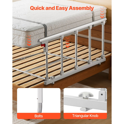 Πτυσσόμενο κάγκελο κρεβατιού VEVOR για ηλικιωμένους, 122 cm βοηθητικό κάγκελο κομοδίνου με ιμάντα στερέωσης, ρυθμιζόμενο ύψος μπαστούνι κομοδίνου, μεταλλική μπάρα κρεβατιού υψηλής αντοχής για ηλικιωμένους, χειρολαβή για κρεβάτια King, Queen, Full, Twin