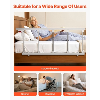 Πτυσσόμενο κάγκελο κρεβατιού VEVOR για ηλικιωμένους, 122 cm βοηθητικό κάγκελο κομοδίνου με ιμάντα στερέωσης, ρυθμιζόμενο ύψος μπαστούνι κομοδίνου, μεταλλική μπάρα κρεβατιού υψηλής αντοχής για ηλικιωμένους, χειρολαβή για κρεβάτια King, Queen, Full, Twin