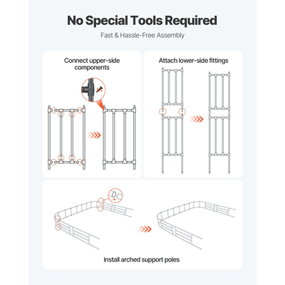 VEVOR Κληματαριά Κήπου, 2,4 (Υ) x 3,2 (Π) x 0,4 (Β) μ. Μεταλλική Αψίδα, Ανθεκτική Αψίδα Εξωτερικού Χώρου με Πέργκολα και Πασσάλους, Εύκολη Συναρμολόγηση, Κληματαριά Πέργκολας για Αναρριχώμενα Φυτά, Διακόσμηση Γαμήλιου Γάμου, Γκαζόν, Κήπου