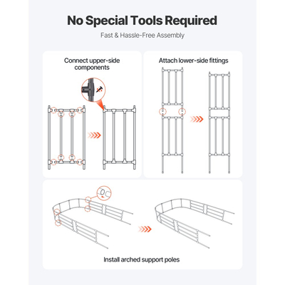VEVOR Κληματαριά Κήπου, 2,4 (Υ) x 1,5 (Π) x 0,4 (Β) μ. Μεταλλική Αψίδα, Ανθεκτική Αψίδα Εξωτερικού Χώρου με Πέργκολα και Πασσάλους, Εύκολη Συναρμολόγηση, Κληματαριά Πέργκολας για Αναρρίχηση Φυτών, Κήπο, Γκαζόν, Γαμήλιο Γάμο, Γάμος, Πάρτι