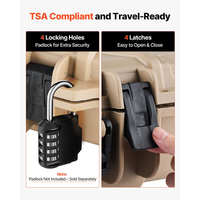 Θήκη σκληρού τυφεκίου VEVOR, θήκη τυφεκίου με κλειδαριά και 4 στρώσεις προκομμένου αφρού, αποθήκευση όπλου 914 mm με ρόδες, αδιάβροχες και ανθεκτικές στη σκόνη θήκες αποθήκευσης πιστολιών IP67 για τυφέκια, κυνηγετικά όπλα, όπλα Airsoft, χακί