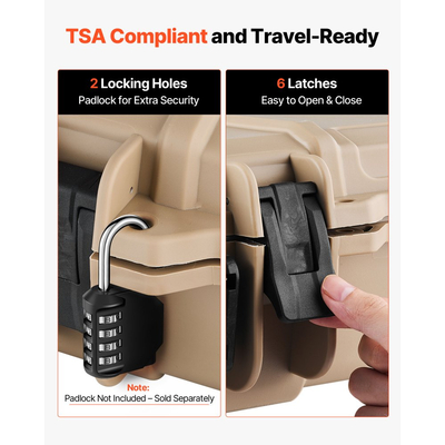 Θήκη σκληρού τυφεκίου VEVOR, θήκη τυφεκίου με κλειδαριά και προκομμένους αφρούς, κινητός χώρος αποθήκευσης όπλου 1270 mm με ρόδες, αδιάβροχη και ανθεκτική στη σκόνη αποθήκευση πιστολιού IP67 για τυφέκιο, κυνηγετικό όπλο, όπλο Airsoft, χακί