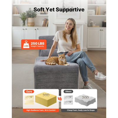 VEVOR Καρέκλα Γιόγκα Σεζλόνγκ, Εργονομική Καρέκλα Σεζλόνγκ για Γιόγκα, Μοντέρνα Καμπύλη Αφρώδης Πολυθρόνα Εσωτερικού Χώρου χωρίς Κόκαλα για Μασάζ, Διατάσεις, Χαλάρωση, Άσκηση, Χρησιμοποιείται σε Σαλόνι, Υπνοδωμάτιο, Μπαλκόνι, Γκρι