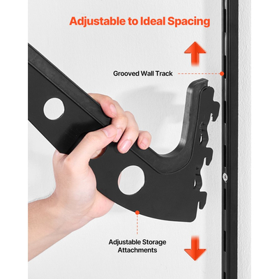 Βάση τοίχου για σανίδες του σερφ VEVOR, Οριζόντια βάση 4 επιπέδων για αποθήκευση και προβολή, Ρυθμιζόμενο ύψος μεταλλικής βάσης οργάνωσης σανίδων, Βάση στήριξης σανίδων για σνόουμπορντ, kiteboard, shortboard, σκι