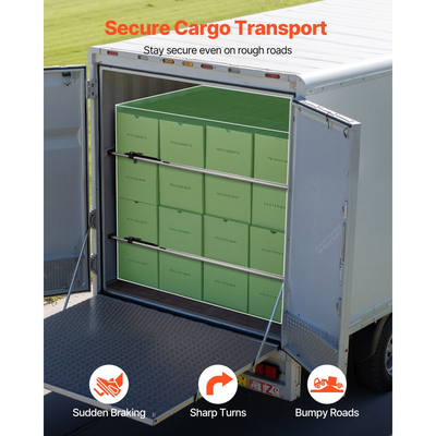 Μπάρα Φορτίου VEVOR, Μπάρα Φορτίου με Καστάνια Ρυθμιζόμενη από 2261mm έως 2642mm, Σταθεροποιητής Φορτίου από Βαρύ Τύπο με Αντιολισθητικό Πέλμα, Μπάρες Ασφαλείας Φορτίου Πλατφόρμας Φορτηγού για Φορτηγό, Ημιρυμουλκούμενο, Ρυμουλκούμενο (2PCS)