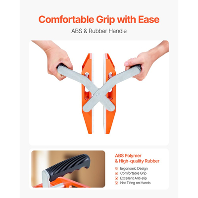 Σφιγκτήρες μεταφοράς πέτρας VEVOR διπλής χρήσης, χωρητικότητα φορτίου 299 kg, 2 τεμάχια μεταφορέων πάνελ γρανίτη, εργαλεία ανύψωσης με επένδυση από καουτσούκ (0-60 mm), σφιγκτήρες ανύψωσης βαρέως τύπου για κόντρα πλακέ, γυαλί, γρανίτη