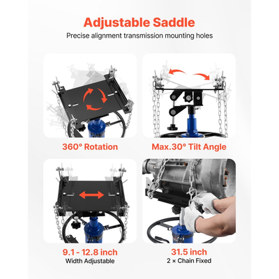Υδραυλικός γρύλος μετάδοσης κίνησης VEVOR, 1322 λίβρες / 0,6 τόνοι, τηλεσκοπικός γρύλος μετάδοσης κίνησης με ποδοκίνητο πεντάλ, διπλό τηλεσκοπικό κιβώτιο ταχυτήτων, ύψος ανύψωσης 88-176 cm, ανυψωτικό γκαράζ/καταστήματος