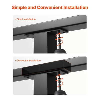 VEVOR Κιγκλίδωμα από ανοξείδωτο ατσάλι 198 cm, Ορθογώνιο κιγκλίδωμα σκάλας για εξωτερικούς/εσωτερικούς χώρους με καπάκι άκρου, ρυθμιζόμενο μεταλλικό κιγκλίδωμα σκάλας σε ματ μαύρη επίστρωση για κιτ κιγκλιδώματος καλωδίων