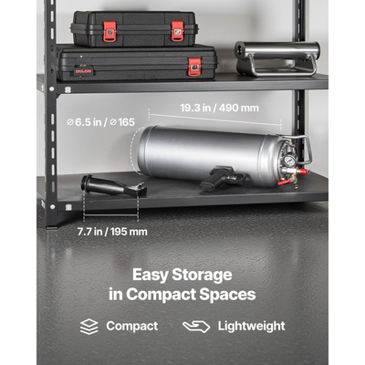 Φορητό εργαλείο φουσκώματος ελαστικών VEVOR, φυσητήρας αέρα 2,6 γαλονιών/10 λίτρων, φορητό εργαλείο φουσκώματος ελαστικών, πίεση λειτουργίας 87-116 PSI, φουσκωτής θέσης με σκανδάλη για αυτοκίνητο, συμπαγές SUV, ελαφρύ φορτηγό, ηλεκτρικό ποδήλατο, τροχόσπιτο, ATV