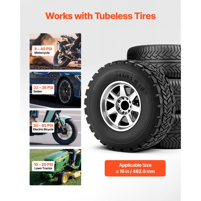Φορητό εργαλείο φουσκώματος ελαστικών VEVOR, φυσητήρας αέρα 1,6 γαλονιών / 6 λίτρων, φορητό εργαλείο φουσκώματος ελαστικών, πίεση λειτουργίας 87-116 PSI, φουσκωτής θέσης σκανδάλης για αυτοκίνητο, συμπαγές SUV, ελαφρύ φορτηγό, ηλεκτρικό ποδήλατο, τροχόσπιτο, ATV