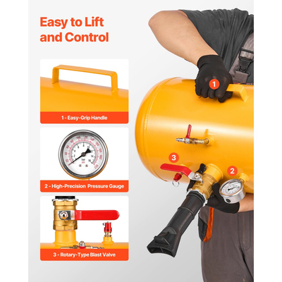 VEVOR Αεροδυναμικό Εργαλείο Αερόθερμου Ελαστικών, 10 Gal / 37,9 L, Εργαλείο Αερόθερμου Ελαστικών Βαρέως Τύπου, Πίεση Λειτουργίας 87-116 PSI, Φουσκωτή Σέλας με Σκανδάλη Αέρα για ATV, Τρακτέρ, Pickup, Φορτηγό, Jeep, RV, UTV, Κίτρινο