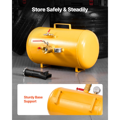VEVOR Αεροδυναμικό Εργαλείο Αερόθερμου Ελαστικών, 10 Gal / 37,9 L, Εργαλείο Αερόθερμου Ελαστικών Βαρέως Τύπου, Πίεση Λειτουργίας 87-116 PSI, Φουσκωτή Σέλας με Σκανδάλη Αέρα για ATV, Τρακτέρ, Pickup, Φορτηγό, Jeep, RV, UTV, Κίτρινο