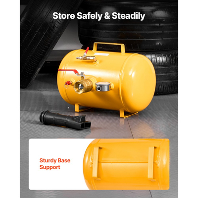 Φουσκωτή χοάνη ελαστικού VEVOR, 5 γαλόνια / 18,9 λίτρα, Εργαλείο εκτόξευσης χοάνης ελαστικού βαρέως τύπου, Πίεση λειτουργίας 87-116 PSI, Φουσκωτή χοάνης με αέρα για φορτηγό, ATV, τζιπ, βαν, τρακτέρ γκαζόν, τροχόσπιτο, κίτρινο