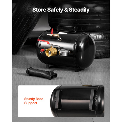VEVOR Αεροδυναμικό Εργαλείο Αερισμού Ελαστικών, 5 Γαλόνια / 18,9 Λ, Εργαλείο Αερισμού Ελαστικών Βαρέως Τύπου, Πίεση Λειτουργίας 87-116 PSI, Φουσκωτή Σέλας με Σκανδάλη Αέρα για Pickup, Φορτηγό, ATV, Jeep, Van, Τρακτέρ, RV, Μαύρο