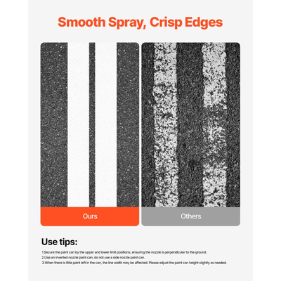 Μηχανή σήμανσης γραμμών VEVOR, 610 x 330 x 900 mm, 4 τροχοί, βαρέως τύπου μηχανή γραμμών με ρυθμιζόμενο πλάτος 56-102 mm, Δημιουργία καθαρής γραμμής άκρων για δρόμους, χώρους στάθμευσης, αθλητικά γήπεδα, κίτρινο