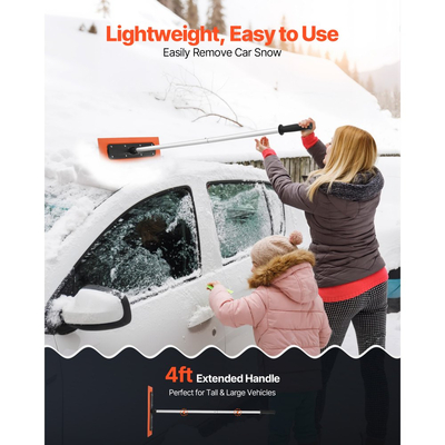 Ξύστρα χιονιού VEVOR, ξύστρα χιονιού οροφής αυτοκινήτου μήκους 1,2 μέτρων, λεπίδα αφρού 45cm για χωρίς γρατσουνιές, αντιολισθητική λαβή, εργαλείο αφαίρεσης ελαφρού χιονιού για καθαρισμό φύλλων οροφής γκαράζ οχήματος και υπολειμμάτων