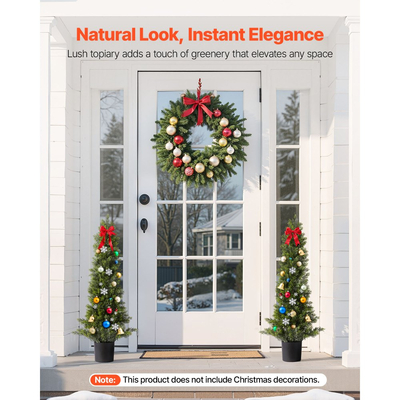 Τεχνητά Κέδροι VEVOR Topiary, Σετ 2 Φυτών Ψεύτικου Πεύκου 914 χιλ., Ψεύτικο Δέντρο Μεταξιού που Φαίνεται Αληθινό, Εύκολη Συναρμολόγηση για Διακόσμηση, Μπροστινή Βεράντα, Εξωτερική Αίθριο, Κήπος, Μπαλκόνι, Αυλή, Εσωτερικό Γραφείο