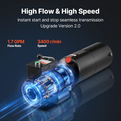 Μονάδα ισχύος υδραυλικής αντλίας VEVOR, AC 220V, Υδραυλική μονάδα μονής ενέργειας 10 λίτρων, Ροή λαδιού 6,3 L/min, Μέγιστη πίεση εκκένωσης 22 MPa για ανατρεπόμενο φορτηγό, συνεργείο αυτοκινήτων, πλατφόρμες ανύψωσης αυτοκινήτων, μαύρο