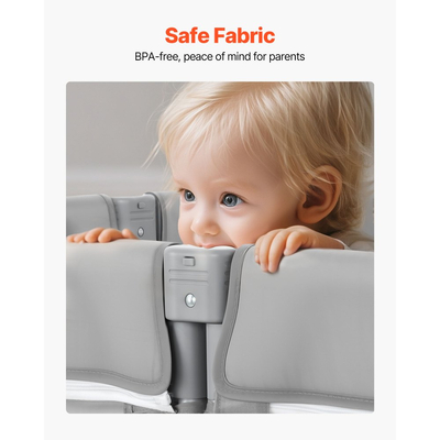 Παιδικό Πάρκο VEVOR, Πτυσσόμενο Πάρκο για Νήπια 1200 x 1200 χιλ., Εσωτερική/Εξωτερική Παιδική Κήπος με Φερμουάρ & Μαλακό Αναπνεύσιμο Δίχτυ, Κέντρο Δραστηριοτήτων Χωρίς Κενά για Νήπια 6 - 24 Μηνών