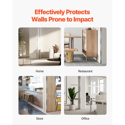 Προστατευτικό γωνιών τοίχου VEVOR από ανοξείδωτο ατσάλι, 50 x 50 x 1217 mm, Συσκευασία 10 μεταλλικών γωνιακών προστατευτικών, διακοσμητικό άκρο από ανοξείδωτο ατσάλι 304, γωνία 90 μοιρών, για προστασία τοίχου σπιτιού, γραφείου, επαγγελματικής χρήσης, με ταινία 3 μέτρων