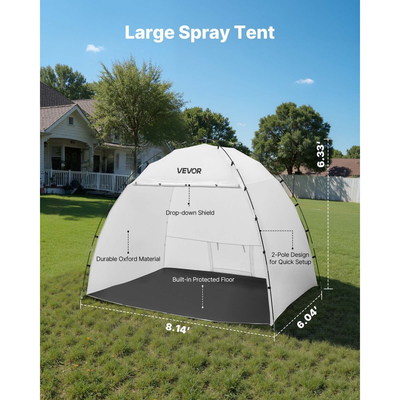 Φορητή σκηνή βαφής VEVOR, Σταθμός σκηνής βαφής 2330 x 1720 x 1900mm, Στέγαστρο ψεκασμού με ενσωματωμένο δάπεδο και πλέγμα, Μεγάλος χώρος, Σκηνές βαφής με ψεκασμό Oxford για ντουλάπια, καρέκλες, τραπέζια
