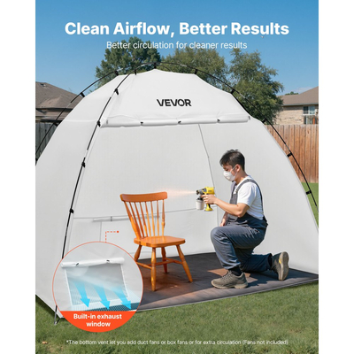 Φορητή σκηνή βαφής VEVOR, Σταθμός σκηνής βαφής 2330 x 1720 x 1900mm, Στέγαστρο ψεκασμού με ενσωματωμένο δάπεδο και πλέγμα, Μεγάλος χώρος, Σκηνές βαφής με ψεκασμό Oxford για ντουλάπια, καρέκλες, τραπέζια