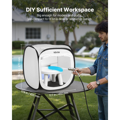 Φορητή σκηνή βαφής VEVOR, 405 x 405 x 430mm αναδυόμενη φορητή σκηνή βαφής με πόρτα από πλέγμα, σκηνές βαφής με ψεκασμό για μικρά μοντέλα, γλυπτά, κορνίζες φωτογραφιών, αναδυόμενος σχεδιασμός, ανθεκτική στο νερό
