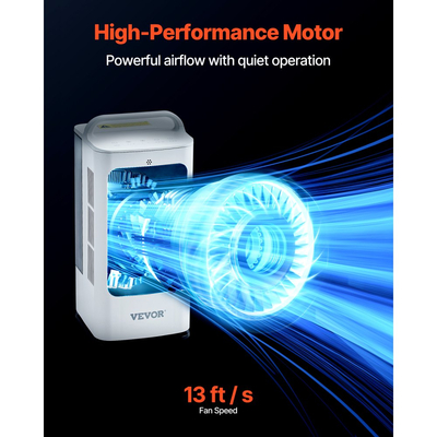 Φορητό κλιματιστικό VEVOR, ψύκτης αέρα με εξάτμιση 4 σε 1, μίνι κλιματιστικό 3 ταχυτήτων με έξυπνο χρονοδιακόπτη 0-7 ωρών, δεξαμενή νερού 1700ml, φως 7 χρωμάτων, προσωπικός μίνι ανεμιστήρας AC γραφείου για υπνοδωμάτιο/γραφείο