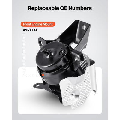 Αντικατάσταση βάσης κινητήρα VEVOR, αριστερή μπροστινή βάση κινητήρα, συμβατή με Chevrolet Silverado 1500 5.3L V8 2014–2018, Ασφαλής στήριξη, Ανθεκτική κατασκευή αλουμινίου, Μαύρο