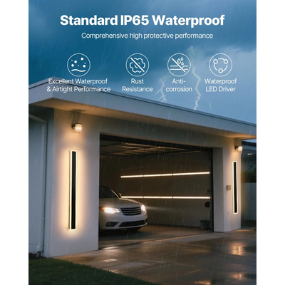 Εξωτερικά φωτιστικά τοίχου VEVOR, 2 τεμάχια, μοντέρνα εξωτερικά φωτιστικά τοίχου με λωρίδα μήκους 1000 mm, θερμό λευκό 3000K, αδιάβροχο, αντισκωριακό, εξωτερικός φωτισμός τοίχου IP65, για σπίτι, βεράντα, γκαράζ