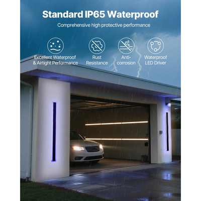 VEVOR Εξωτερικά Φωτιστικά Τοίχου, Πακέτο των 2, Μοντέρνα Φωτιστικά Τοίχου RGB μήκους 1000 mm, 2700K-6000K, IP65 Αδιάβροχο, Αντισκωριακό, Ρυθμιζόμενο Εξωτερικό Φωτιστικό Τοίχου, για Βεράντα Σπιτιού ή Γκαράζ