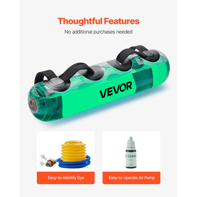 Βάρη νερού VEVOR Aqua Bag, Μεγάλες τσάντες νερού για προπόνηση, Ρυθμιζόμενος φορητός εξοπλισμός σταθερότητας και γυμναστικής ολόκληρου σώματος 22,68 kg, για προπόνηση ενδυνάμωσης κορμού και ισορροπίας, άσκηση στο σπίτι