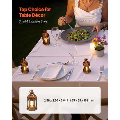 VEVOR 12 τεμάχια διακοσμητικό φανάρι κεριού, ηλεκτρικό κερί LED χωρίς φλόγα, πλαστική θήκη LED με γυαλί, κρεμαστά φανάρια εσωτερικής βεράντας για τραπέζι γάμου, πάρτι, αγρόκτημα, εσωτερική διακόσμηση, χάλκινο