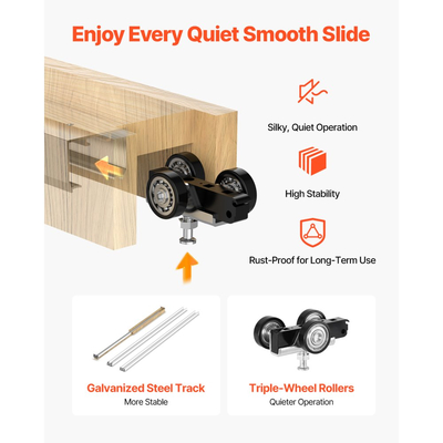 Κιτ Πλαισίου Πόρτας Pocket VEVOR, για Πόρτα Πλάτους 610-914mm και Ύψους 2032mm, Κιτ Πόρτας Pocket με Μηχανισμό Ομαλού Κλεισίματος Δύο Κατευθύνσεων, Ομαλή Ολίσθηση, Εύκολη Εγκατάσταση, Γαλβανισμένος Ατσάλι Premium, για Σαλόνι