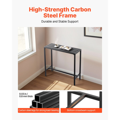 Τραπέζι μπαρ εξωτερικού χώρου VEVOR, τραπέζι μπαρ βεράντας 100 x 37,5 cm, αδιάβροχη επιφάνεια & στιβαρό μεταλλικό πλαίσιο, ορθογώνια τραπεζαρίες ύψους πάγκου, έπιπλα εξωτερικού χώρου για μπαλκόνι, αυλή, υδρομασάζ, δίπλα στην πισίνα, εσωτερικού χώρου