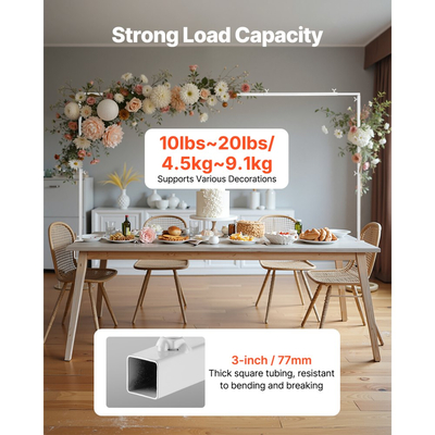 Βάση επιτραπέζιας αψίδας VEVOR με σφιγκτήρες, ύψος 13"-42" και ρυθμιζόμενο μήκος 28"-98", μεταλλική βάση επιτραπέζιας αψίδας, επιτραπέζια αψίδα με μπαλόνι για χριστουγεννιάτικες διακοσμήσεις γάμου, πάρτι γενεθλίων, λευκό