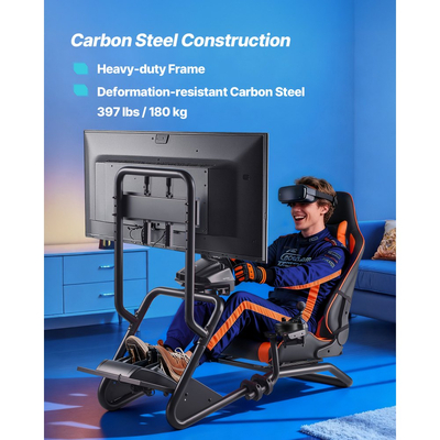 Βάση τιμονιού VEVOR Racing, Βάση τιμονιού για προσομοιωτή πιλοτηρίου βαρέως τύπου με βάση οθόνης, Κατάλληλη για Logitech G25, G27, G29, G920, G923, Thrustmaster T300RS, TX F458, T500RS, T3PA-PRO (F1/GT) και πεντάλ CSR