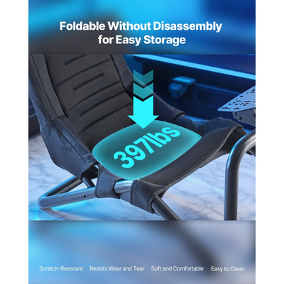 Βάση τιμονιού VEVOR Racing, Βάση τιμονιού ενσωματωμένη σε προσομοιωτή πιλοτηρίου βαρέως τύπου, κατάλληλη για Logitech G25, G27, G29, G920, G923, Thrustmaster T300RS, TX F458, T500RS, T3PA-PRO (F1/GT) και πεντάλ CSR, Μαύρο