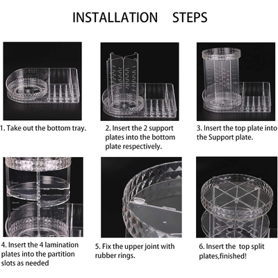 Θήκη οργάνωσης καλλυντικών περιστρεφόμενη ακρυλική - JN110 - 360° - 661108