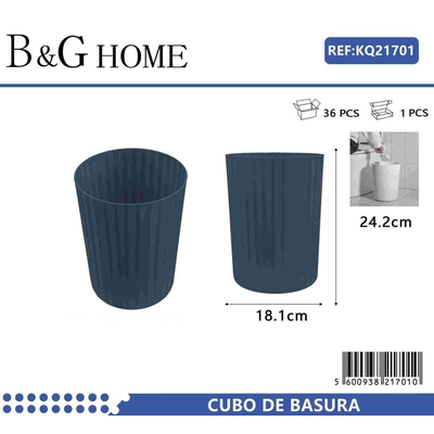 Κάδος απορριμμάτων μπάνιου πλαστικός - Blue - 21701