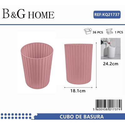 Κάδος απορριμμάτων μπάνιου πλαστικός - Pink - 21737