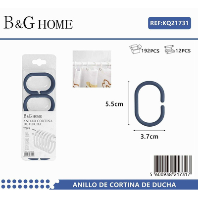Κρίκοι κουρτίνας μπάνιου - Blue - 21731