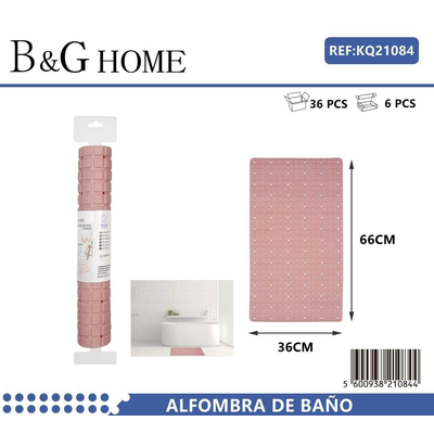 Αντιολισθητικό πατάκι μπάνιου - M0839 - 36x66cm - Pink - 21084